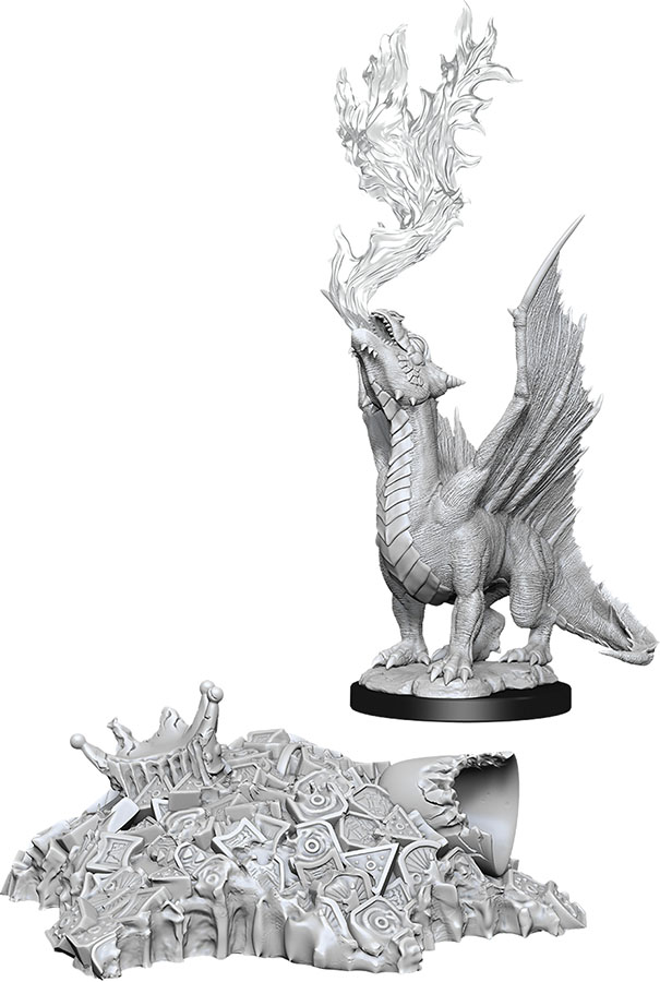 D&D Nolzur's Marvelous Unpainted Miniatures: Gold Dragon Wyrmling & Treasure Pile
