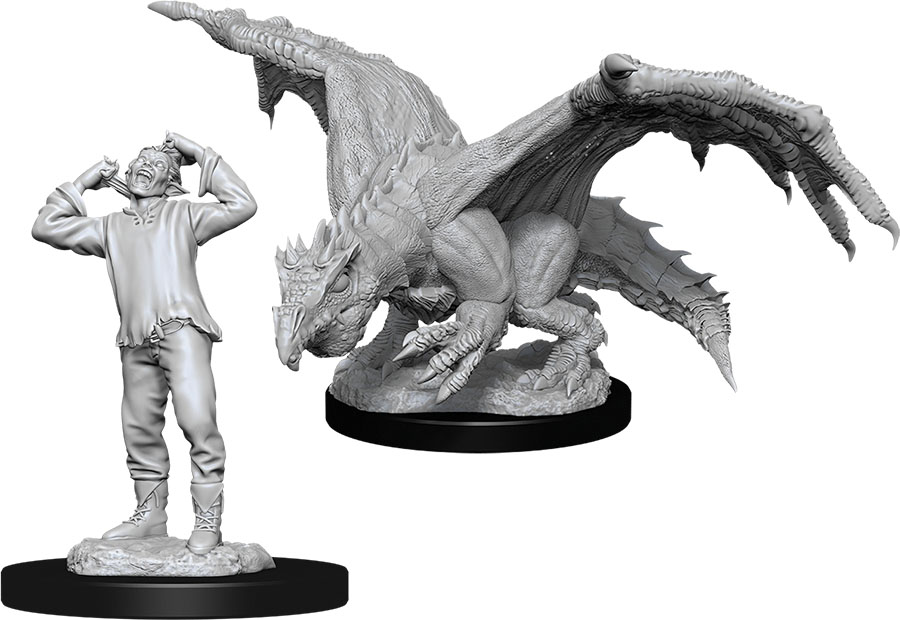 D&D Nolzur's Marvelous Unpainted Miniatures: Green Dragon Wyrmling & Afflicted Elf