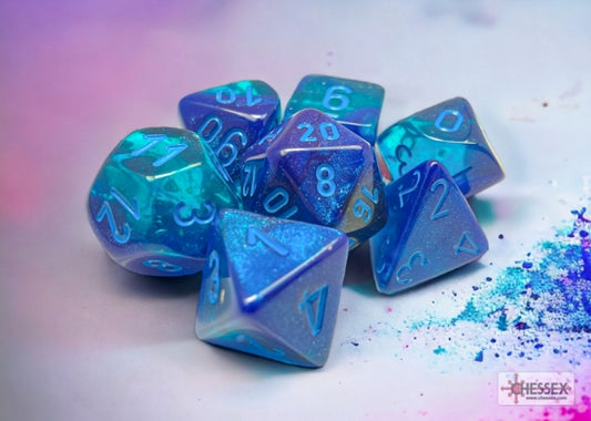 Gemini: Poly-Blue/Light blue Luminary dice set