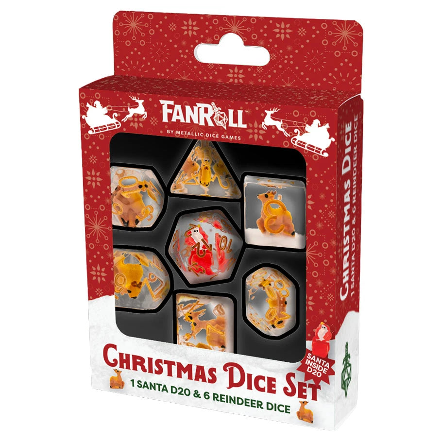 Christmas Resin Dice Set: Reindeer and Santa