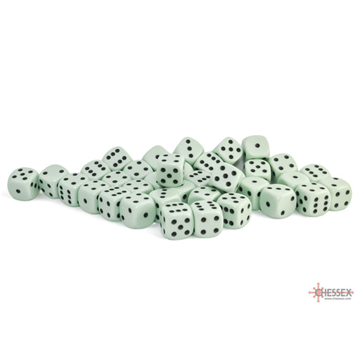 Opaque 12mm d6 Pastel Green/Black Dice Set (36d6)