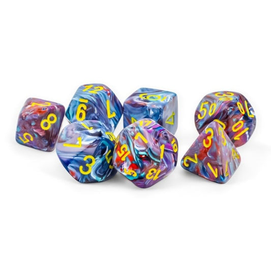 Festive: Mega-hedral Mosaic/yellow Dice Set (7)