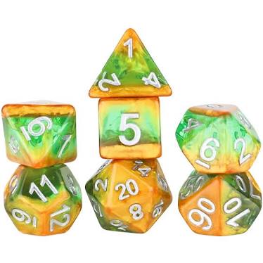 Sirius Rainforest Dice Set (7)