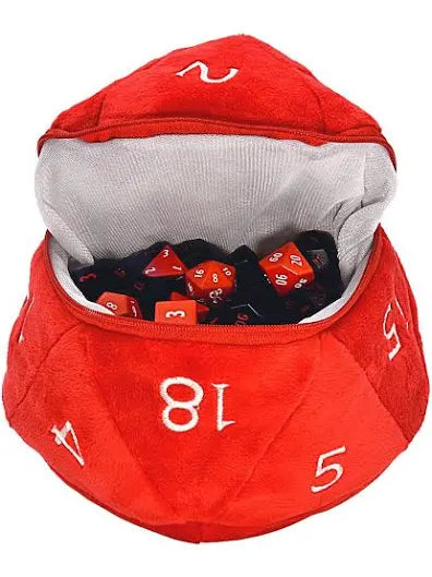 D20 Plush Dice Bag - Red