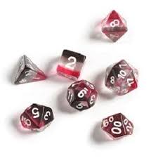 Sirius Pink, Clear, Black Dice Set (7)