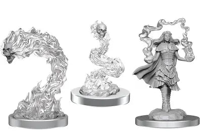D&D Nolzur's Marvelous Unpainted Miniatures: Dark Spellcaster & Flameskulls W21