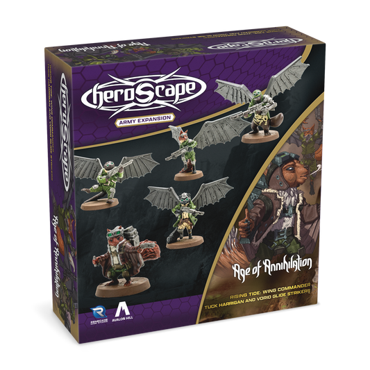 Heroscape: Rising Tide- Wing Commander Tuck Harrigan and Vorid Glidestriker Army Expansion