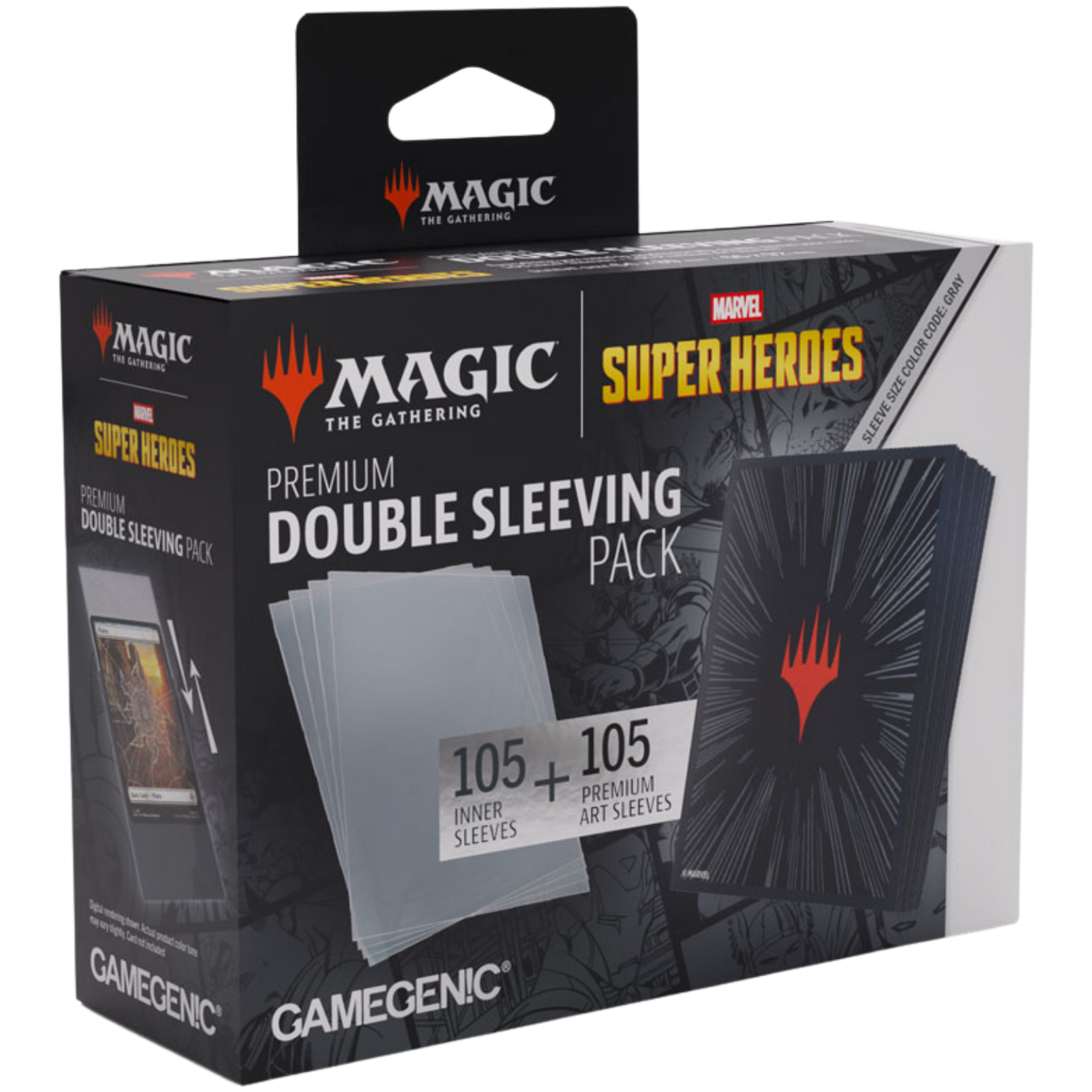 Magic The Gathering Marvel Super Heroes Premium Double Sleeving Pack 100- Comic Burst Black