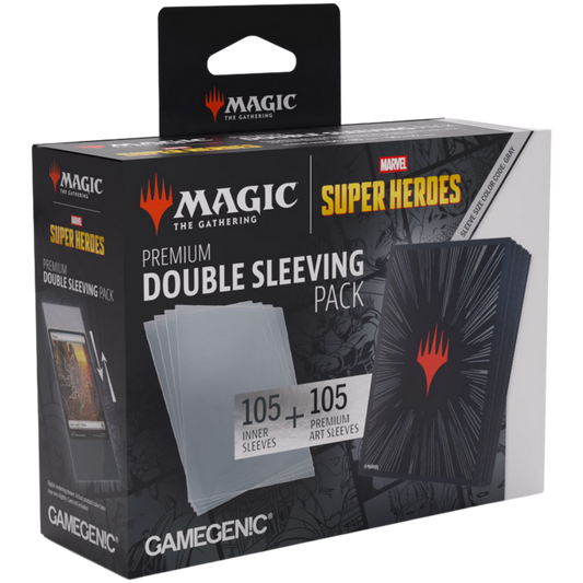 Magic The Gathering Marvel Super Heroes Premium Double Sleeving Pack 100- Comic Burst Black