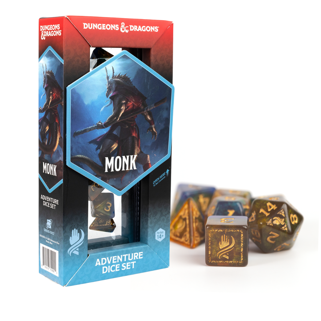 Dungeons & Dragons: Adventure Dice Set- Monk Blue