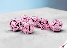 Speckled Pink Polyhedral  Dice Set (7)