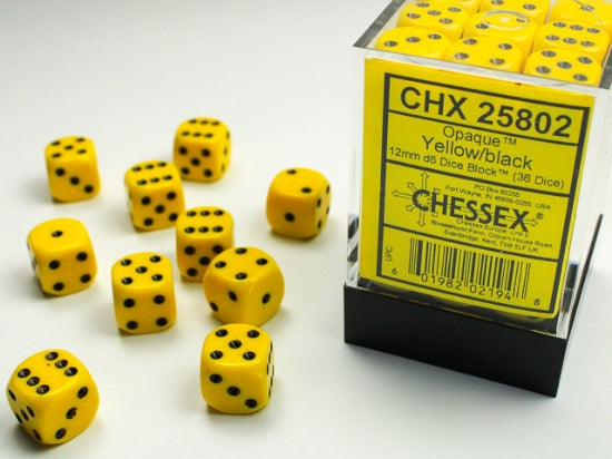 Opaque Yellow/Black Dice Set (36d6)