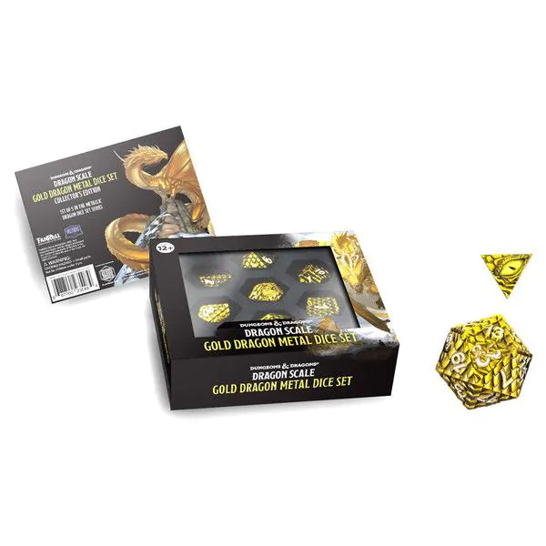 Dnd Metal Dice Set Dragon Scale Gold