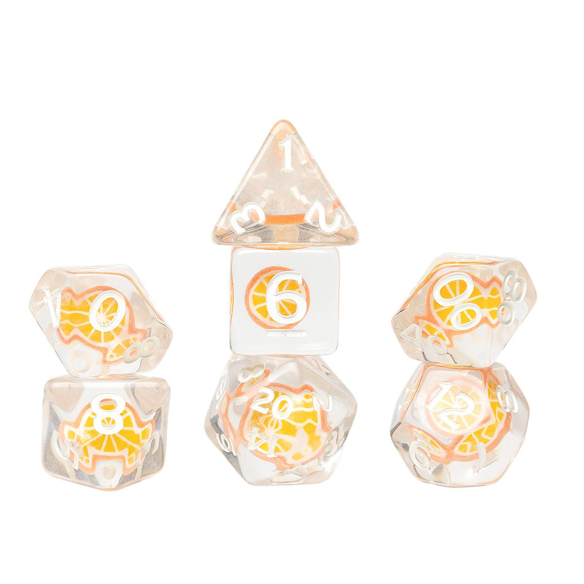 Sirius RPG dice Set: Fruit Slice- Orange