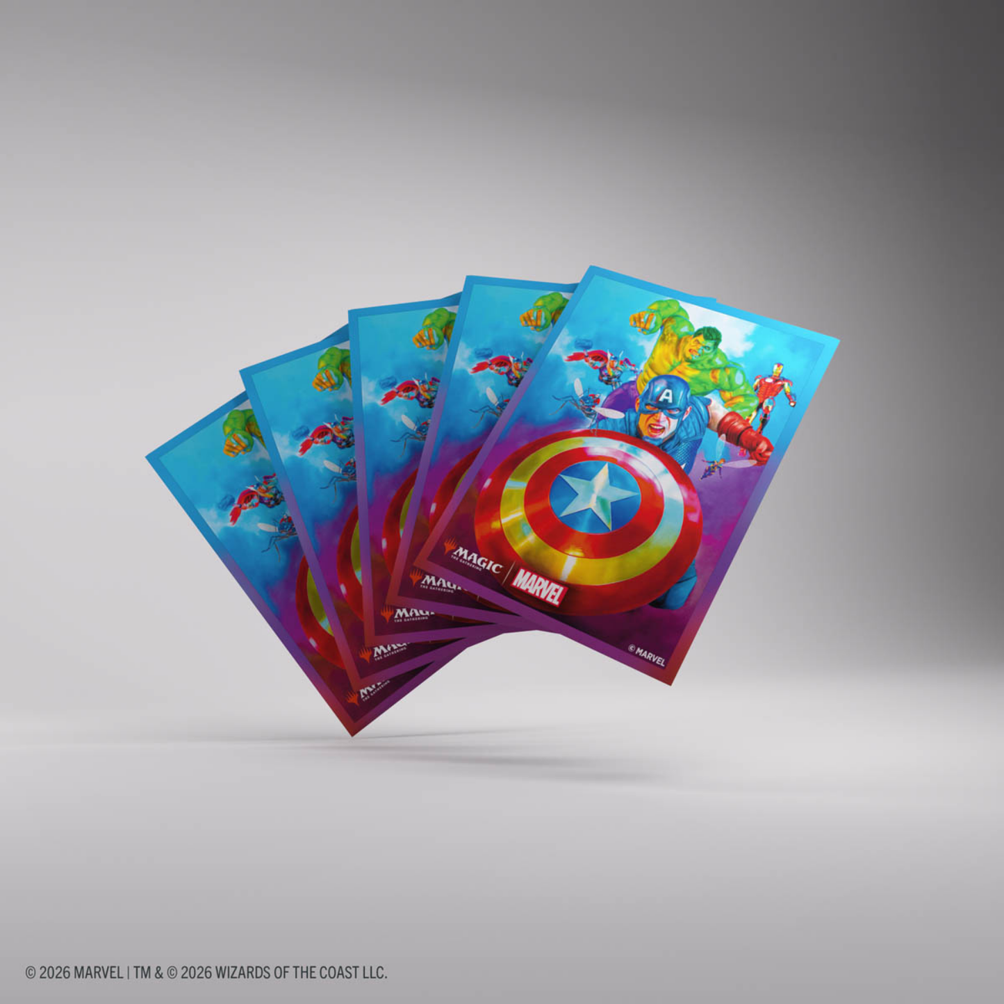 Magic The Gathering Marvel Super Heroes Premium Art Sleeves- Captain America, Team Leader