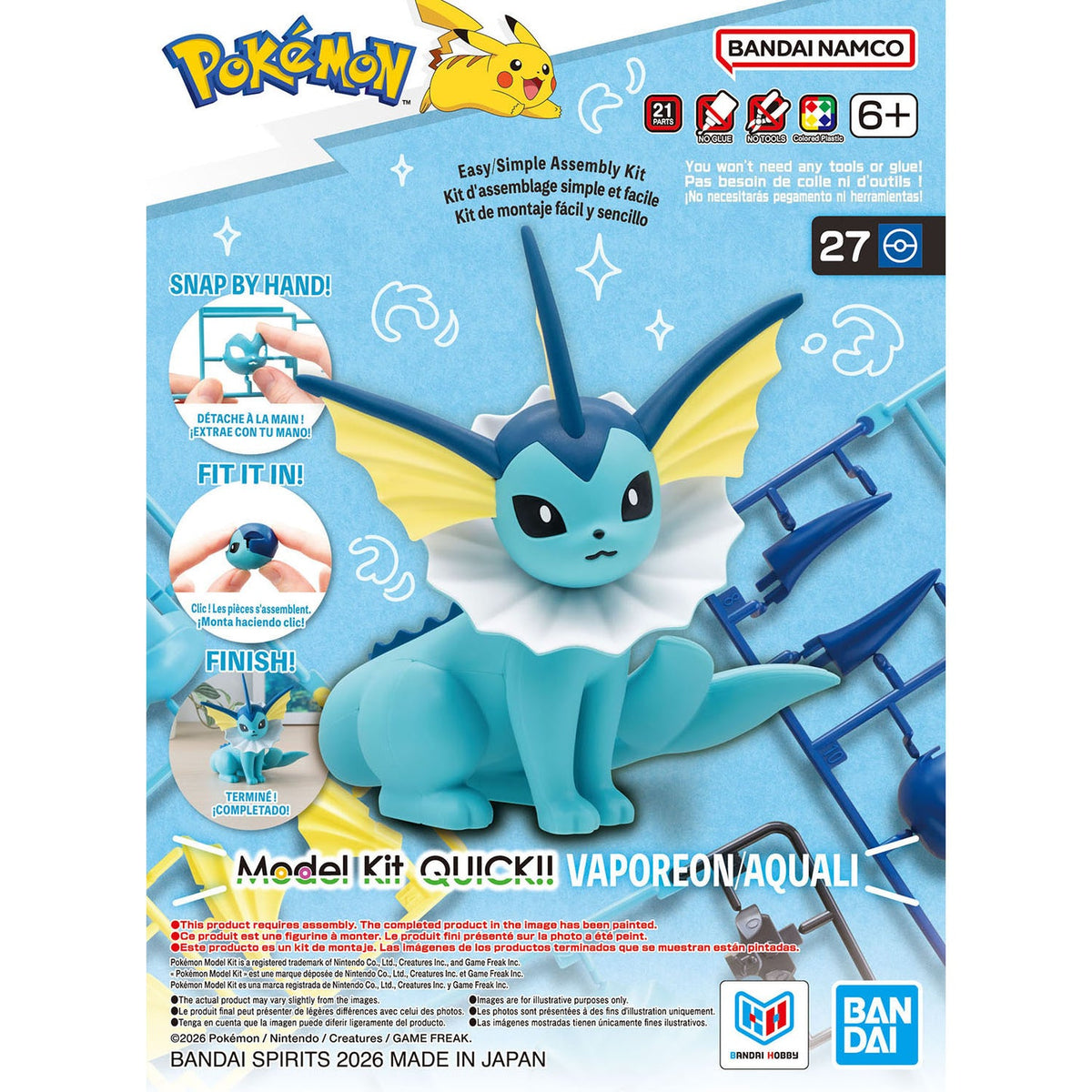 Vaporeon Pokemon Model Kit
