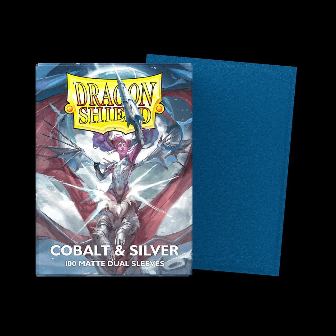 Dragon Shield Card Sleeves: Matte Dual: Cobalt & Silver