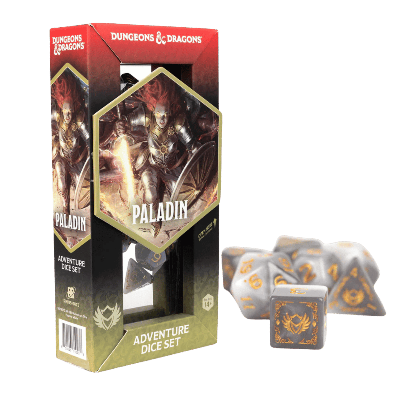 Dungeons & Dragons: Adventure Dice Set- Paladin White/ Grey
