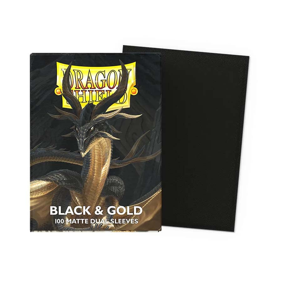 Dragon Shield Card Sleeves: Matte Dual: Black & Gold