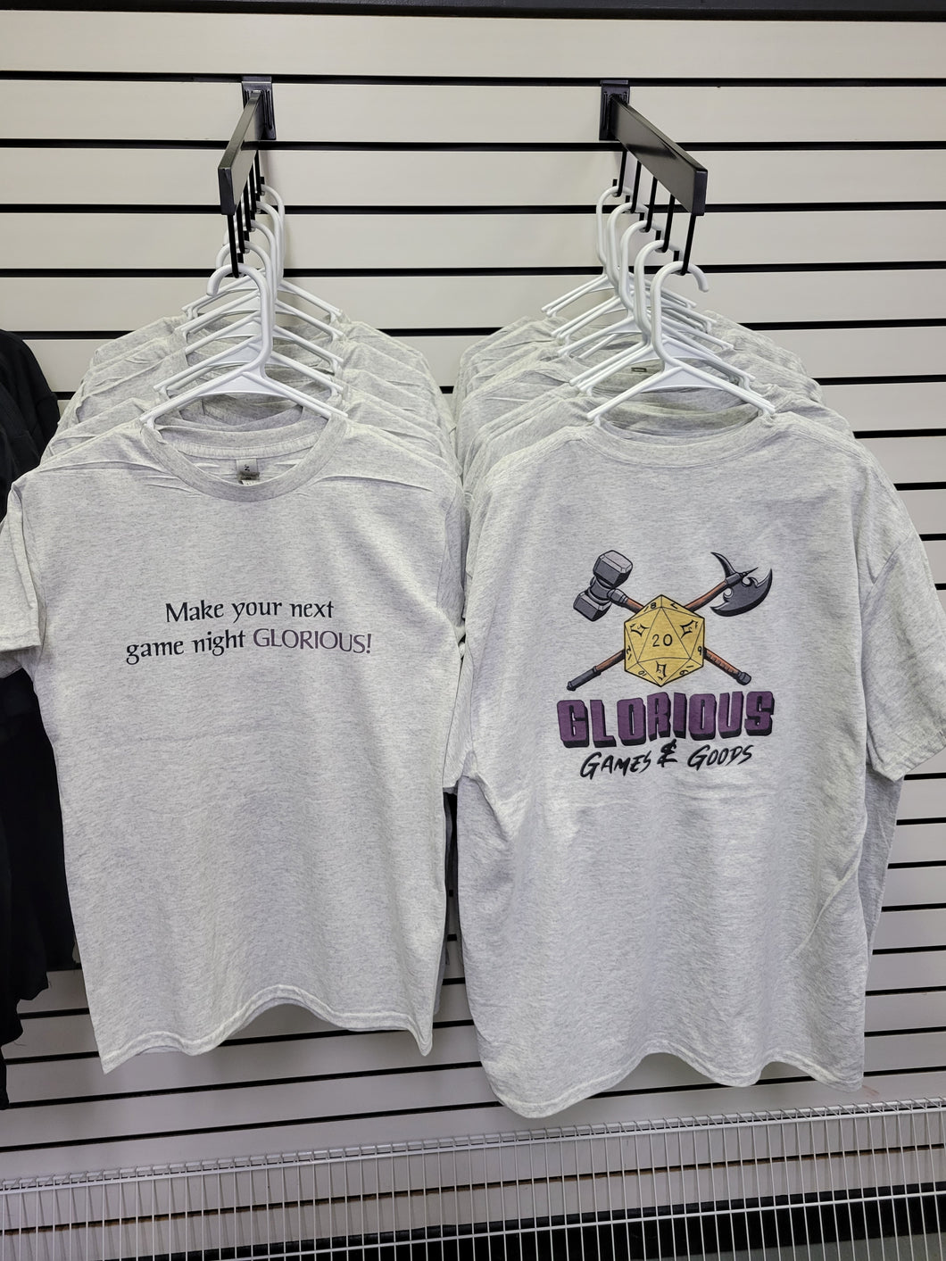 Front and back of our store t shirt! Front says 