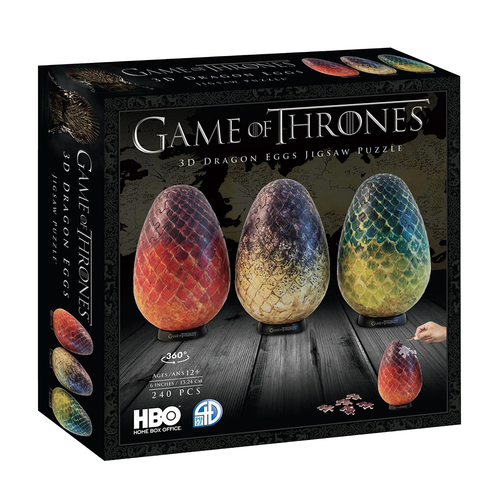 Game of Thrones 3D Dragon Eggs Puzzle (240 piece) 3 eggs with each its own base