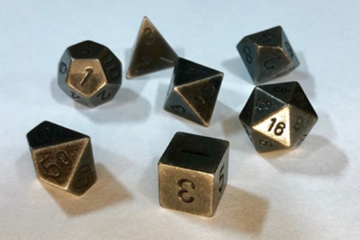 7 piece dark metal dice set