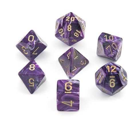 Vortex Purple Swirl Dice Set (7)