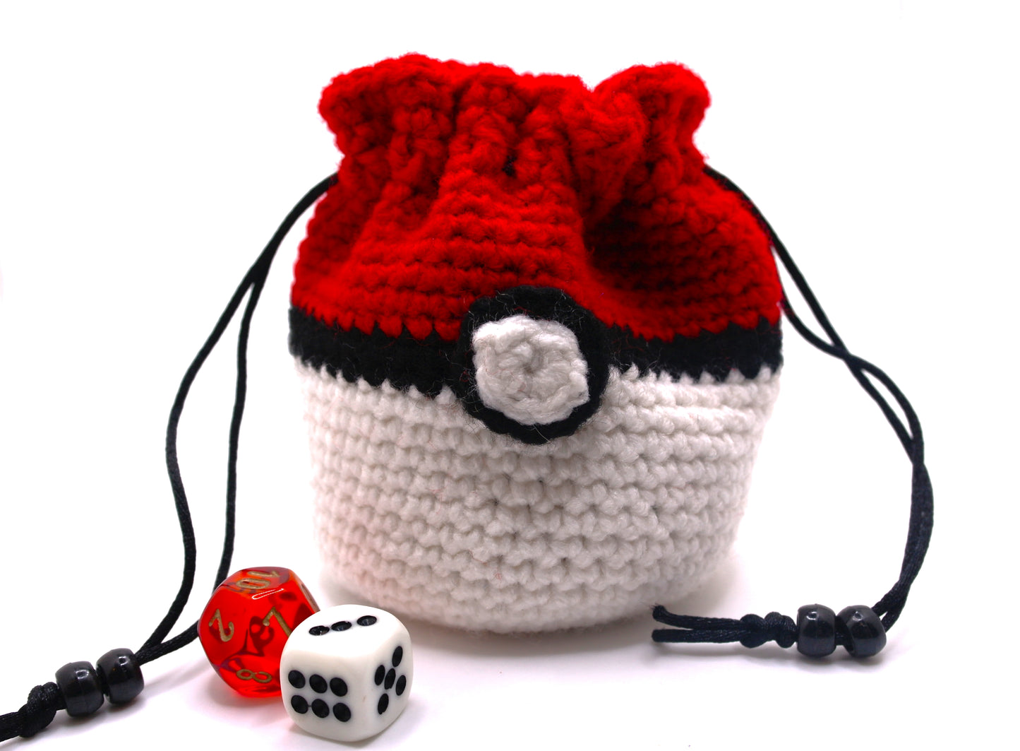 Bag has a black drawstring closure