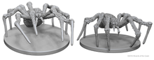 Load image into Gallery viewer, D&amp;D Unpainted Miniatures, 2 spiders
