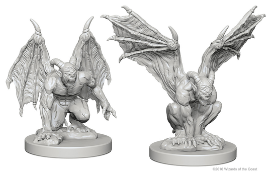 2 gargoyle unpainted miniatures