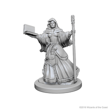 Load image into Gallery viewer, D&amp;D unpainted miniature, human female wizard
