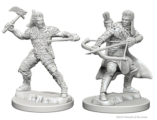 D&D unpainted miniatures, 2 human male rangers