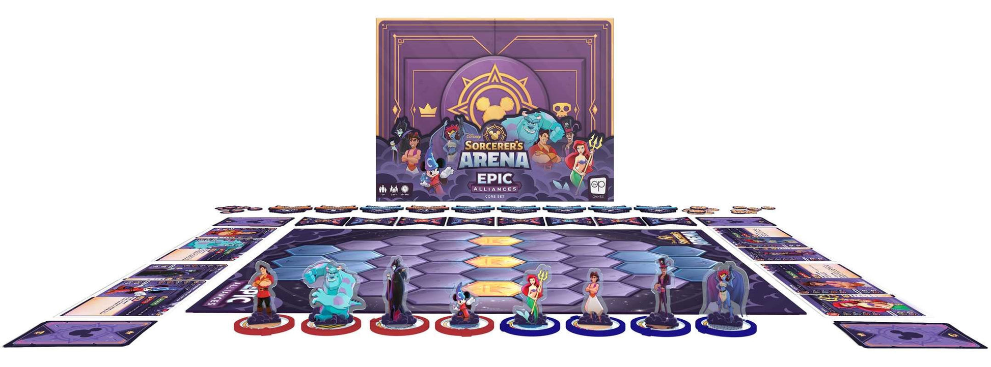 board, cards, and tokens that are included