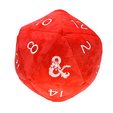 D&D Red and White D20 Jumbo Plush