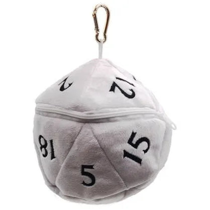 D20 Plush Dice Bag - White