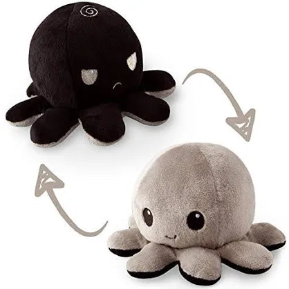 Reversible Octopus Plush: Black and Gray