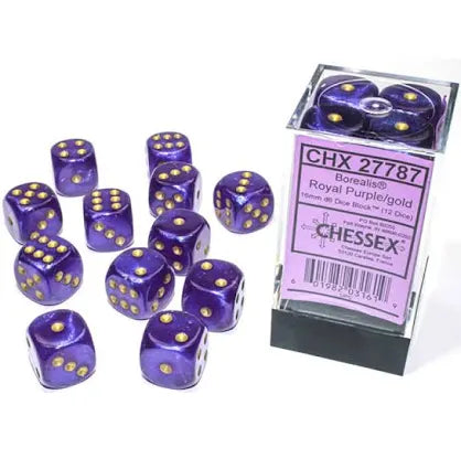 Borealis Royal Purple/Gold d6 Dice Set (36d6)