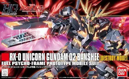 134 Unicorn Gundam 02 Banshee HG Destroy Mode Model Kit