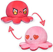 BIG Reversible Octopus Plush: Love Light Pink and RAGE Pink