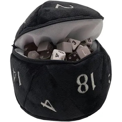 D20 Plush Dice Bag - Black