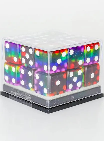 Sirius D6 Dice Set (18): 12mm Rainbow