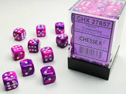 Festive Violet/White d6 Dice Set (36d6)
